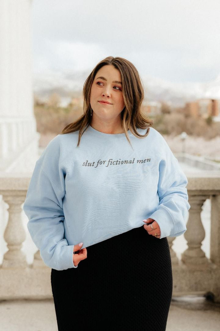 Slut for Fictional Men Unisex Crewneck Sweatshirt